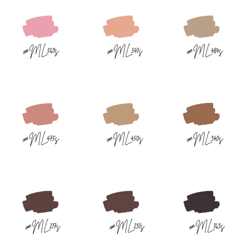 Pigmento silicona colores piel - PACK